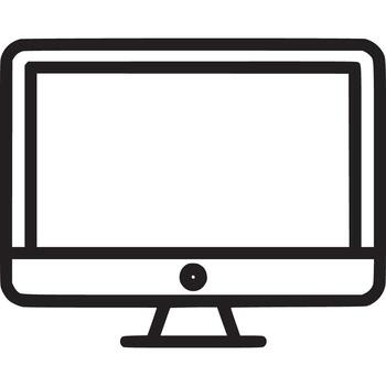 Computer monitor isolated on white background, a modern electronic device for displaying information, essential for work, entertainment, and communication in the digital age vector