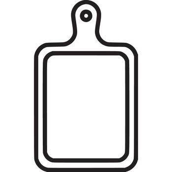 Isolated on white background, a cutting board is a kitchen tool used to prepare food it is made of wood and has a rectangular shape the handle is at the top and the board is used to cut ingredients vector