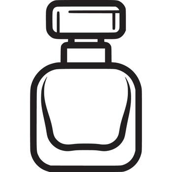 Elegant perfume bottle isolated on white background a symbol of beauty and luxury, perfect for adding a touch of sophistication to any occasion and enhancing personal style vector