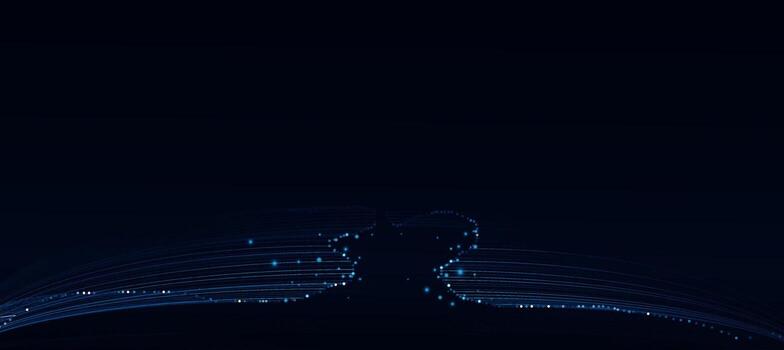 Technology Digital Data Flow. Abstract Blue Lines and Dots vector