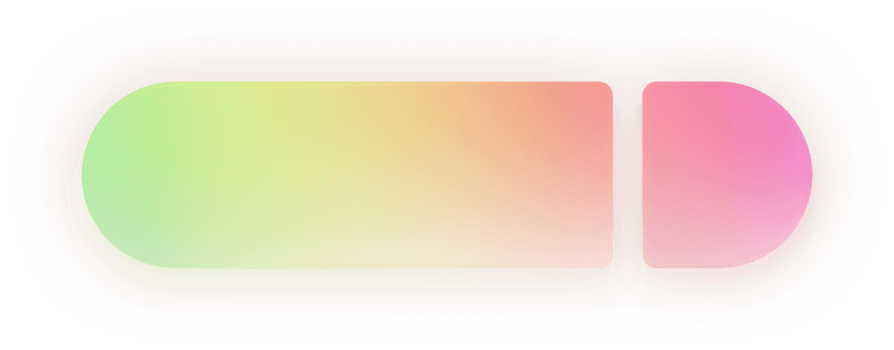gradiente néon arredondado retângulo com certo círculo fim Dividido ícone multicolorido forma com suave brilho para rede e aplicativo interface, ui ux Projeto elemento, colorida ligar para açao gráfico png
