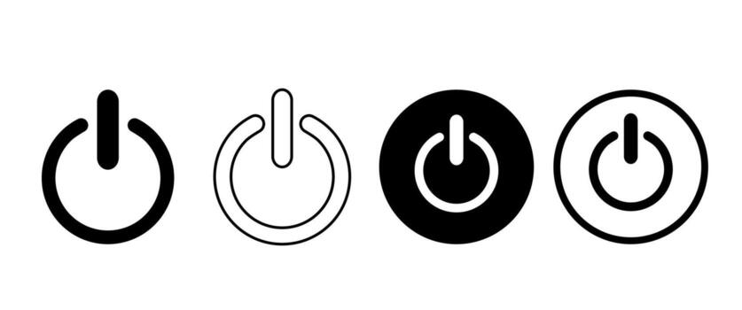 Isolate Power Button Icon, Turn on switch, Start, Shutdown, Electric illustration Icon, Business symbol for Media and Infographic vector