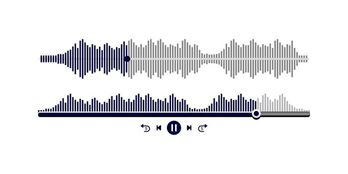 Music Player User Interface . Play or pause button. Music or play bar icon on white background vector