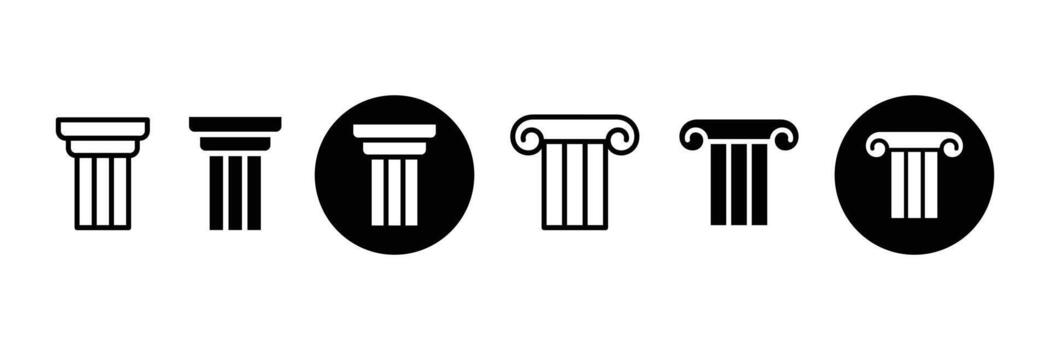 Classical Architecture Column Icons. Historic Architecture Symbols. vector
