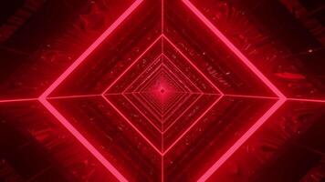 lysa skarpt sci fi tunnel med mörk röd neon lampor med börjar vj slinga bakgrund animering video