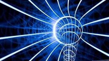 hög hastighet sci fi blå netto tunnel vj slinga bakgrund video