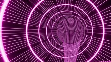 Newest Sci fi pink neon net tunnel VJ loop background video