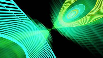 cyan och grön abstrakt vj slinga ringar i Plats bakgrund video