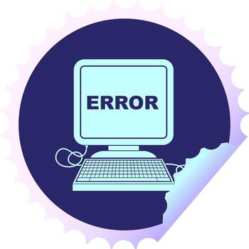 Error icon on computer screen vector