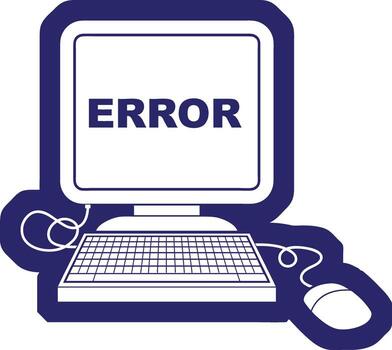 Computer error icon vector
