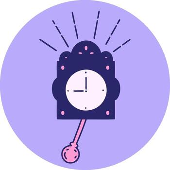 A clock with a clock face and a clock hand vector