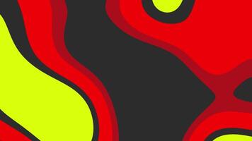 resumen modelo adecuado para antecedentes, textiles, y embalaje diseño. rojo, negro, y amarillo orgánico formas crear un dinámica visual impacto. video