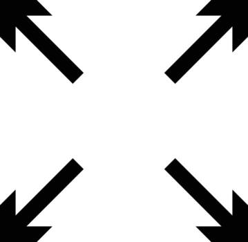 Full screen icon. page open new window icon symbol. Arrow Pointer Increase Stretch Magnifies Enhance. Arrows symbol, vector