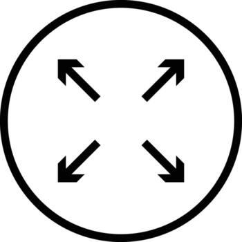 Full screen icon. Expand size icons. Trim view sign. Enlarge screen symbols. arrows pointing outward expansion. extend image collection vector