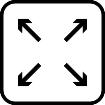 Full screen icon. page open new window icon symbol. Arrow Pointer Increase Stretch Magnifies Enhance. Arrows symbols vector