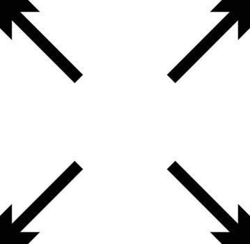 Full screen icon set. Expand size icons. Trim view sign. Enlarge screen symbols. arrows pointing outward expansion. extend image collection vector