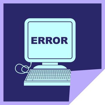 Error on computer screen vector