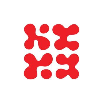 Abstract Red Blob Grid Composition vector