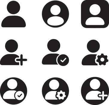 A set of user profile and account icons vector