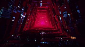 löpning i de tunnel av ljus, erfarenhet tävlar genom en vibrerande neonbelyst tunnel i 3d fördjupa i fantastisk visuella video