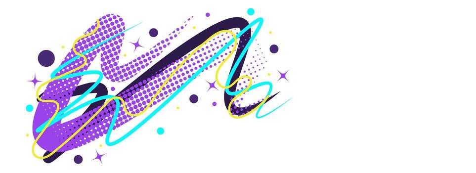 Creative and Vibrant Background with Colorful Lines and Halftone Dots in Pop Art Style vector