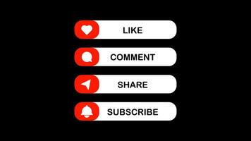 Animated youtube outro like comment share subscribe call to action subscribe CTA animation. 4K animation video