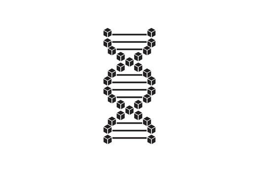 DNA Helix Structure Silhouette Design vector