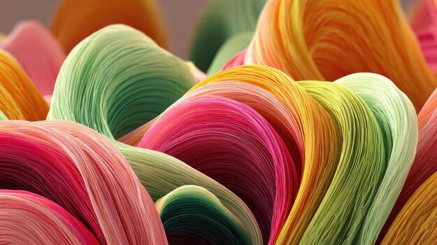 A close up of a bunch of colorful paper photo