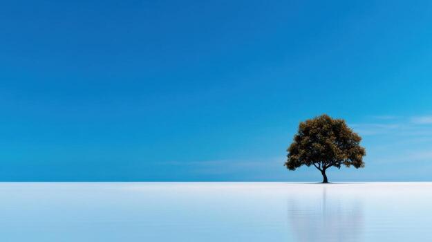 A lone tree stands alone on a white surface photo