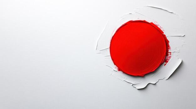 A red paint splotch on a white wall photo