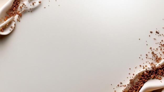 A creamy dessert base features a smooth texture, bordered by a crunchy topping that adds contrasting texture. The light background enhances the appetizing appearance, inviting the viewer photo