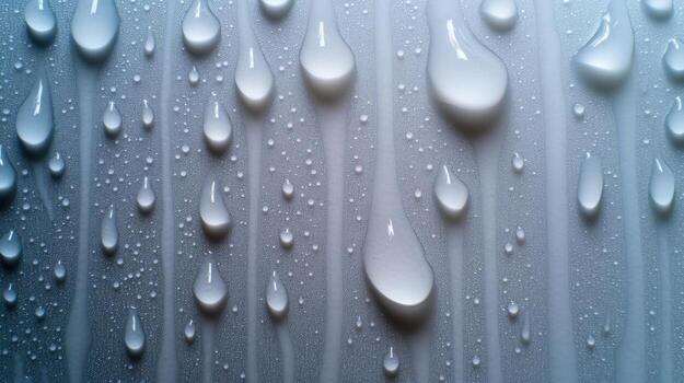 Water drops on a white surface photo