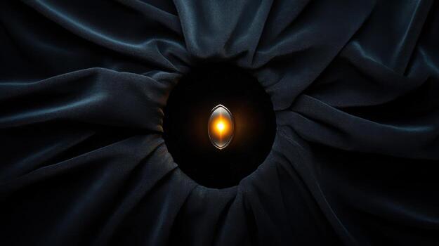 A candle is lit in the middle of a dark room photo
