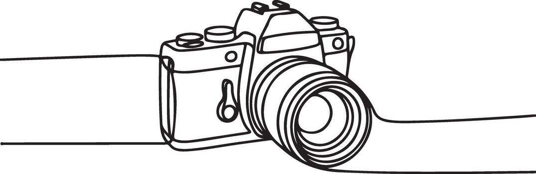 Camera drawing isolated on white background featuring a modern design vector