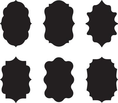 Collection of decorative label frames isolated on white background vector