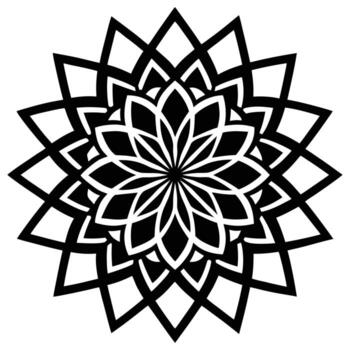 intrincado negro geométrico mandala diseño aislado en blanco antecedentes modelo simétrico vector