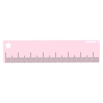Pink ruler with star design and metric measuring scale vector