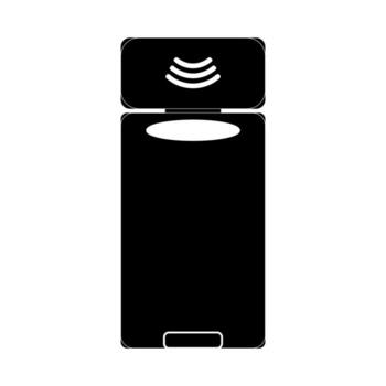 Modern Design Trash Bin with Touch Open Lid in Minimalist Black and White Illustration vector