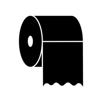 Close-up of a roll of household tissue paper on white background vector