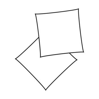 Simple line drawing of two overlapping blank sheets on a white background vector