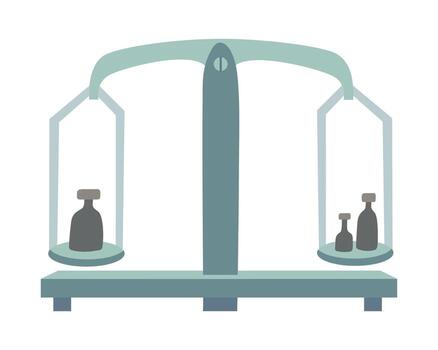 peso escala mano dibujado plano ilustración. espalda a colegio tema elemento. física ciencia. vector