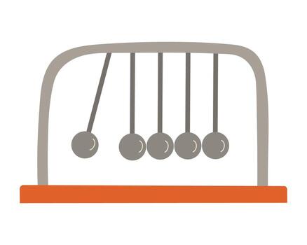 de newton cuna mano dibujado plano estilo ilustración. espalda a colegio tema elemento. física Ciencias dinámica vector