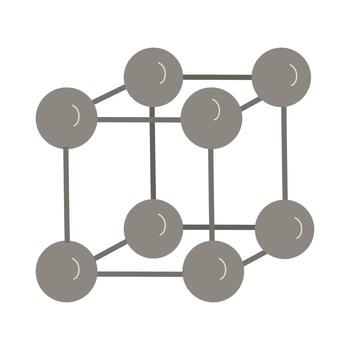 cristal enrejado mano dibujado plano estilo ilustración. unidad celúla. espalda a colegio tema elemento. molecular física ciencia. vector