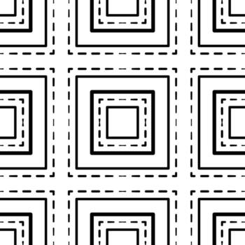 Abstract seamless pattern of black squared. Mosaic square tile. Geometric grid pattern. Complicated texture background. Clear strict ornament. Monochrome black design for web, textile, etc. vector