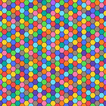 Seamless colorful hexagon pattern vector