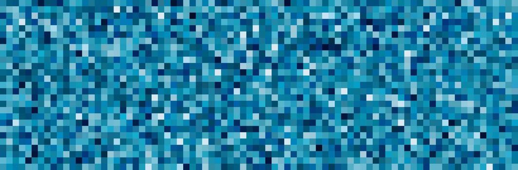 Pixelated water texture in 8 bit game style. Seamless blue background with wavy aquatic pattern. vector