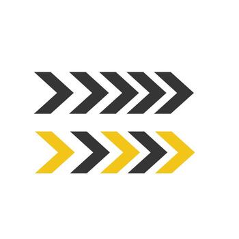 adelante impulso flecha modelo en gris y amarillo estrella de guía dirección y navegación vector