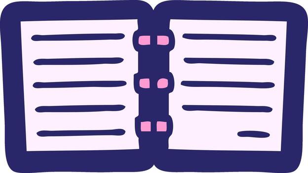 An open book with a pink border vector