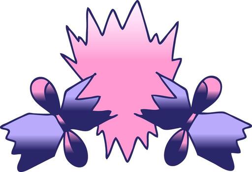 gradient shaded quirky cartoon pulled cracker in bright neon color vector