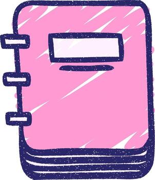 Notebook Chalk Drawing in bright neon color vector